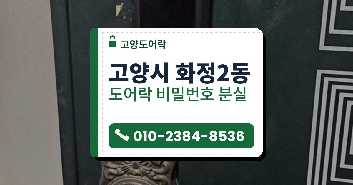 고양시 화정2동 도어락 비밀번호 분실 — 고양도어락 안내 그림